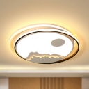 Kid Bedroom Nature View Ceiling Mount Light Acrylic Simple Style LED Ceiling Lamp in Warm/White
