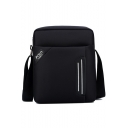 Simple Fashion Stripe Letter Printed Large Capacity Oxford Cloth Crossbody Shoulder Laptop Bag 21*5.5*24 CM