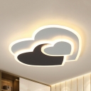 Creative Heart Flush Mount Light 3-Tier Metal LED Ceiling Fixture in Warm/White for Living Room
