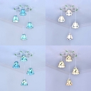Glass Cone Shade Pendant Light 4 Lights Tiffany Style Modern Hanging Lamp for Dining Table