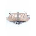 Popular Fashion Plain Ruffled Rhinestone Embellishment Evening Clutch Bag 26*3*12 CM