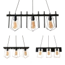 Metal Cage Pendant Light 3 Heads Industrial Stylish Suspension Light in Black for Cottage Cafe