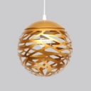 Candy Colored Etched Orb Hanging Light One Light Nordic Stylish Metal Pendant Light for Child Bedroom
