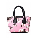 Popular Floral Butterfly Printed Large Capacity Satchel Tote Bag For Women 27*11*20 CM