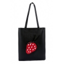 Lovely Strawberry Pattern PU Leather Tote Shoulder Bag for School 29*36*2 CM
