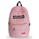 Fashion Letter IMPOSSIBLE Printed Canvas School Backpack Bookbag 30*13*43 CM