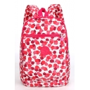 Popular Polka Dot Printed Red Lightweight Waterproof Nylon School Backpack 21*10*30 CM