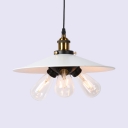 Simple Style Saucer Chandelier 3 Lights Glass Hanging Lamp in White for Dining Room Kitchen