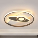 Metal Planet LED Ceiling Mount Light Boys Bedroom Creative Third Gear Dimmable Ceiling Lamp