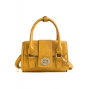Hot Trendy Solid Color PU Leather Belt Buckle Shoulder Bag Satchel Handbag 20*9*16 CM