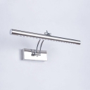Metal Linear LED Sconce Light Bedroom 16/21.5/27 Inch Waterproof Silver LED Vanity Light with White Lighting
