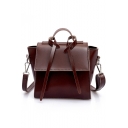 Simple Fashion Solid Color Leather Buckle Crossbody Satchel Bag 18*7*18 CM