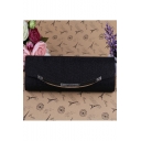 Fashion Plain Metal Rhinestone Embellishment Glitter Clutch Handbag 26*10*6 CM