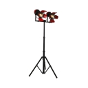 Black Camera Shape Floor Lamp 2 Heads Industrial Metal Floor Lamp for Living Room Bedroom