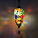 1/3 Pack Moroccan Teardrop Hanging Light Glass 1 Light Colorful Pendant Light for Dining Table(not Specified We will be Random Shipments)