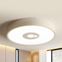 Simple Style Concentric Circle Ceiling Mount Light Metal Black/White LED Flush Light in Warm/White for Foyer
