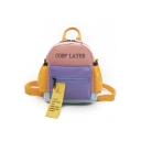 Stylish Color Block Letter COSP LAYER Embroidery Pattern Oxford Cloth Casual Bag School Backpack 17*8*20 CM