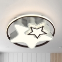 Lovely Slim Panel Ceiling Mount Light Acrylic Stepless Dimming/White LED Flush Light for Child Bedroom