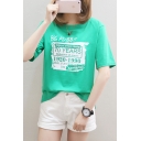 Cool Letter BIG FUSS Pattern Round Neck Short Sleeve Casual Cotton Tee