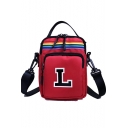 Street Style Letter L Colored Stripe Pattern Sporty Crossbody Shoulder Bag Chest Bag 14*4*20 CM