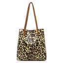 Trendy Leopard Pattern Large Capacity Leisure Shoulder Bag for Women 30*7*32 CM