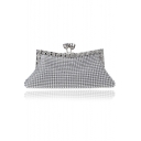 Luxury Plain Rhinestone Embellishment Evening Bag Wedding Clutch Handbag 22*4*9 CM
