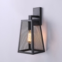 Black Mesh Screen Wall Sconce One Head Vintage Style Metal Wall Light for Kitchen Corridor