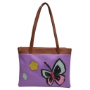 Popular Floral Butterfly Pattern Tote Bag with Zipper 35*4*27 CM