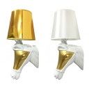 Gold/White Tapered Shade Wall Light 1 Light Creative Resin Sconce Lamp with Horse for Bedroom