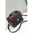 Stylish Vintage Plain Soft Leather Satchel Crossbody Bag 18.5*10.5*16 CM