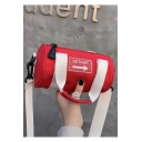 Trendy Graphic Patchwork Portable Round Shoulder Messenger Bag 18*11*11 CM