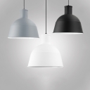 Nordic Style Dome Suspension Light Single Head Metal Ceiling Pendant in Black/Gray/White for Kitchen