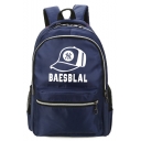 Unisex Trendy Letter BASEBALL Printed Large Capacity Waterproof Nylon Sports Bag School Backpack 28*13*45 CM