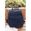 Unisex Popular Plain Durable Canvas Laptop Bag School Backpack 27*12*35 CM