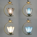 Antique Style Conical Pendant Lamp 1 Light 8 Inch Glass Hanging Light for Cloth Shop