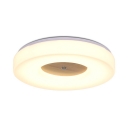 White Round Flush Mount Light Simple Style Acrylic Ceiling Lamp in Warm/White for Living Room