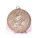 Luxury Fashion Swan Pattern Crystal Embellishment Gold Round Clutch Handbag 18*18 CM