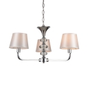 Tapered Shade Study Room Chandelier Metal 3 Lights Simple Style Pendant Lamp in Chrome