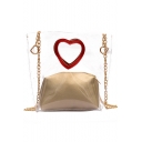 New Trendy Heart Hollow Out Transparent Crossbody Bag 25*7*21 CM