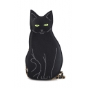 Cute Cartoon Black Cat Shaped Stylish Chain Crossbody Bags 10*7*15cm