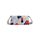Lovely Floral Pattern PU Leather Shoulder Crossbody Bag For Women 12*24*7 CM