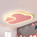Modern Cloud LED Flush Ceiling Light Metal Macaron Colored Ceiling Lamp for Kindergarten