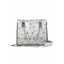Hot Fashion Geometric Luminous Patterson Crossbody Shoulder Bag with Chain Strap 18*15*9 CM