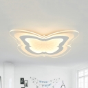 Kindergarten Butterfly LED Ceiling Mount Light Acrylic Lovely Flush Light with Warm Lighting/White Lighting/2 Lighting Mode