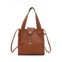 Trendy Solid Color Deer Pendant Embellishment Shoulder Handbag 17*7*17 CM