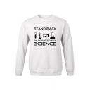 New Fashion Letter STAND BACK SCIENCE Graphic Printed Crewneck Long Sleeve Pullover Sweatshirt