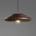 Rust Barn Shade Pendant Light Single Light Industrial Iron Pendant Lamp for Dining Table Bar