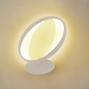 White Oval LED Sconce Light Simple Style Acrylic Sconce Lamp in Warm/White for Stair Foyer