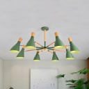 Bottle Brown/Gray/Green Chandelier 5/6/8 Lights Macaron Glass LED Suspension Light for Living Room
