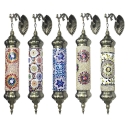 Moroccan Mosaic Tube Hanging Wall Light Stained Glass 1 Light Sconce Wall Lamp for Hotel Cafe